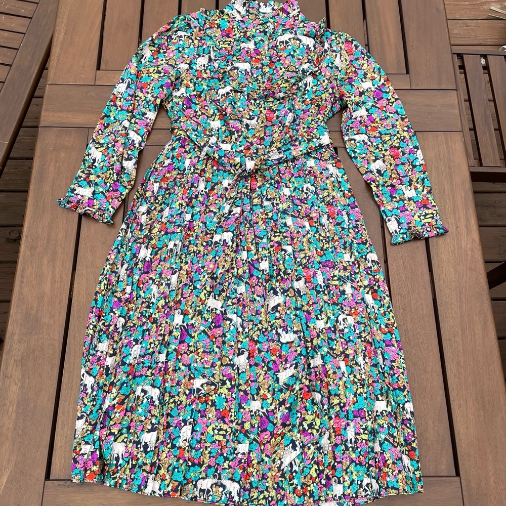 J. Crew Multicolor Floral Long Sleeve Dress - belt not included